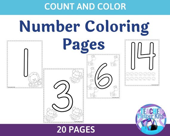 Number coloring book worksheets