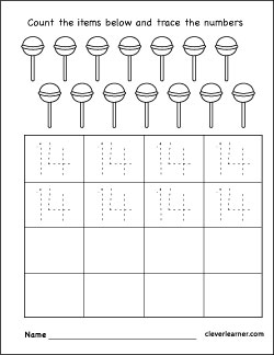 Number writing counting and identification printable worksheets for children