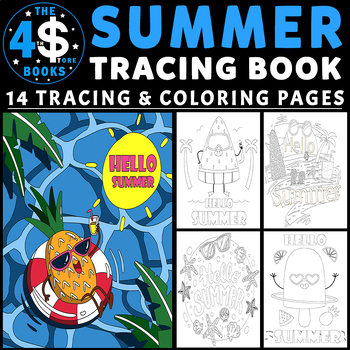 Summer solstice tracing and coloring pages for kids