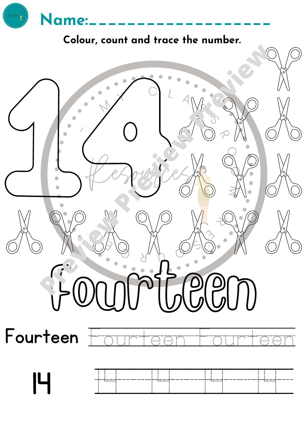 Preschool number recognition mini workbook activity pages number