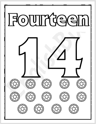 Number coloring page for kids