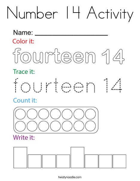 Number activity coloring page