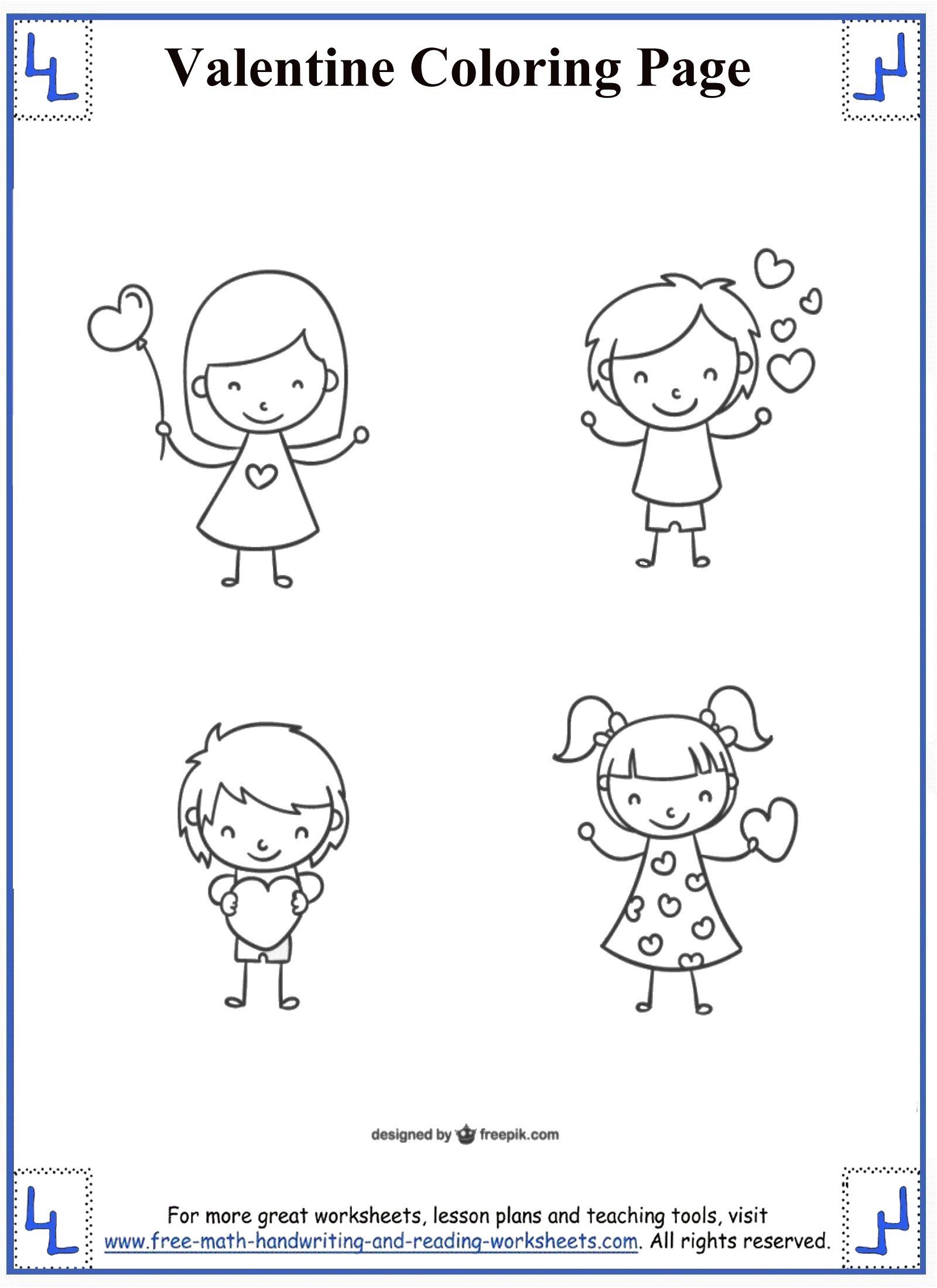 Valentine coloring pages