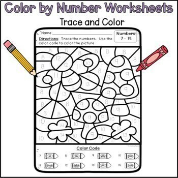 Spring coloring pages color by number worksheets by the traveling educator