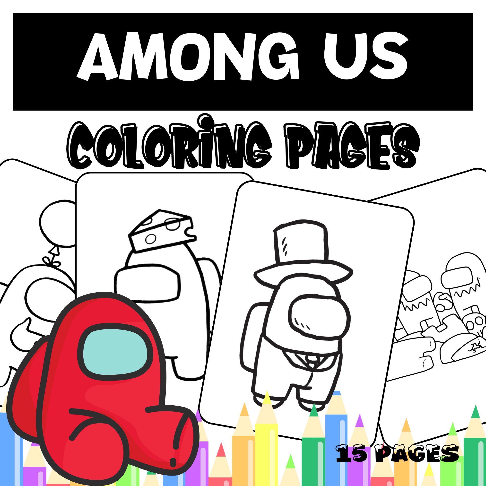 Among us coloring pages easy and fun drawings made by teachers