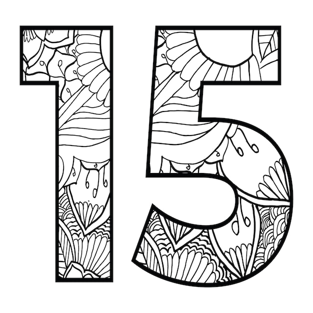 Premium vector mandala number coloring page for kids