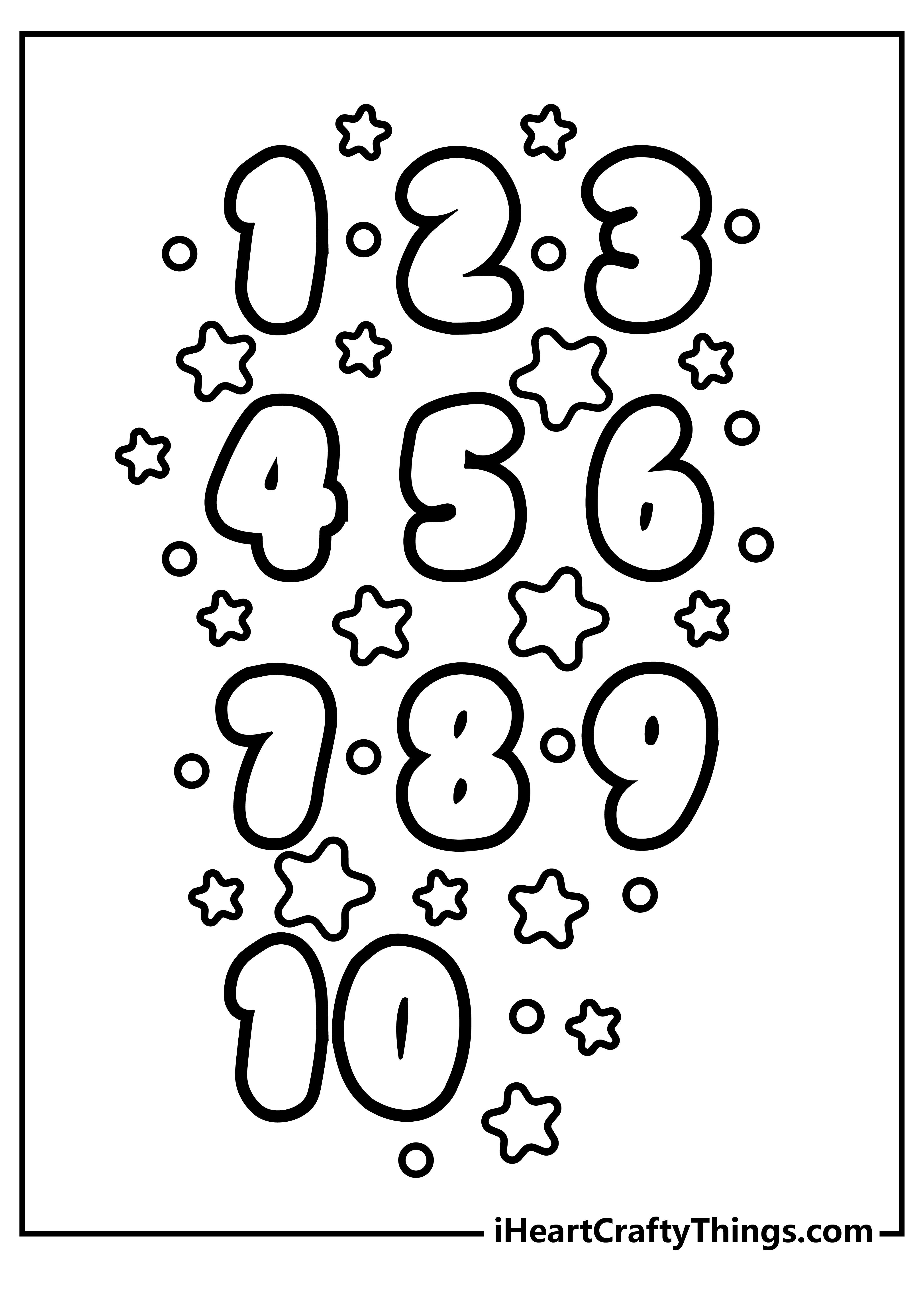 Number coloring pages free printables