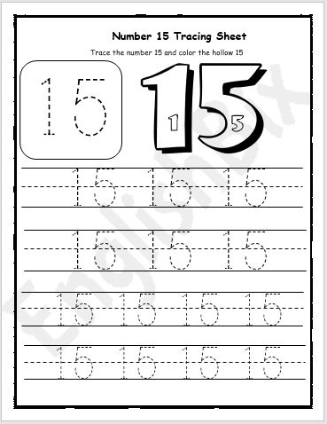 Number tracing worksheet for preschool