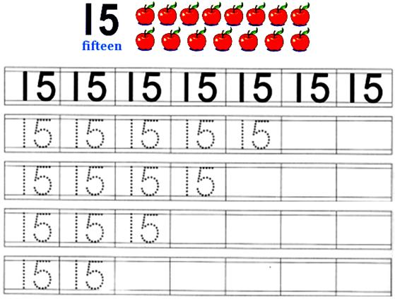 Worksheet on number trace and learn to write the number