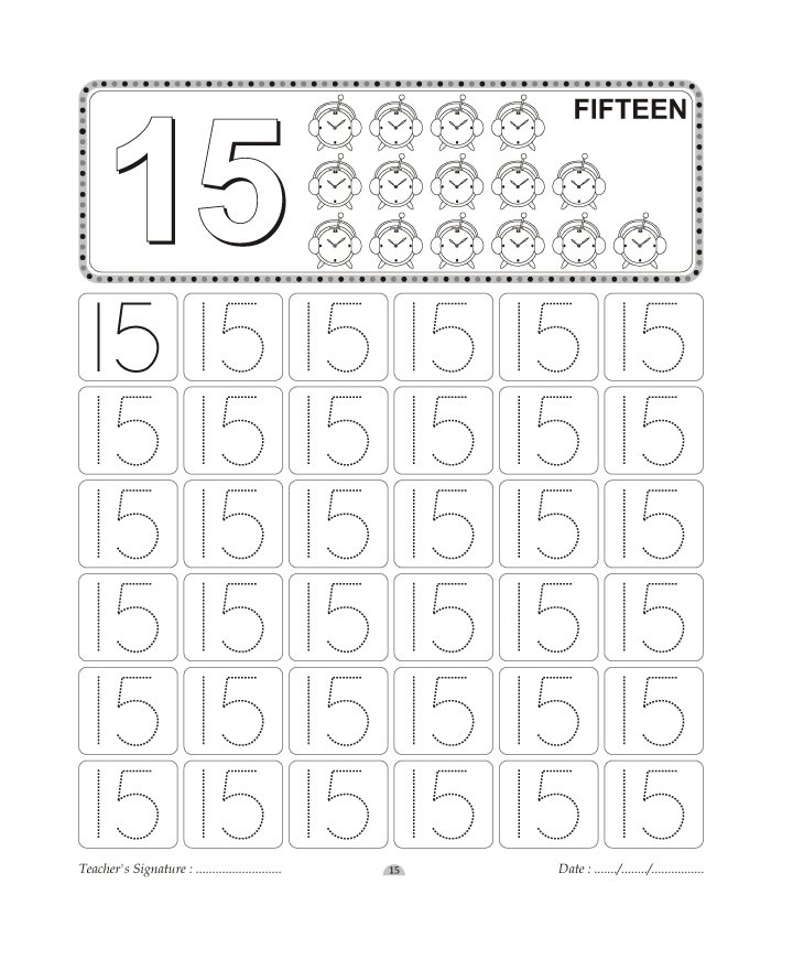 Number tracing worksheet