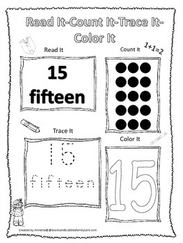 Numbers read count trace color the number preschool numbers worksheet