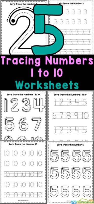 Free printable tracing and writing numbers to worksheets