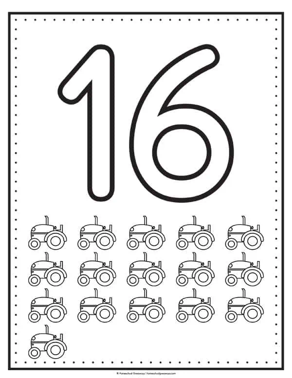 Printable number coloring pages for early learners