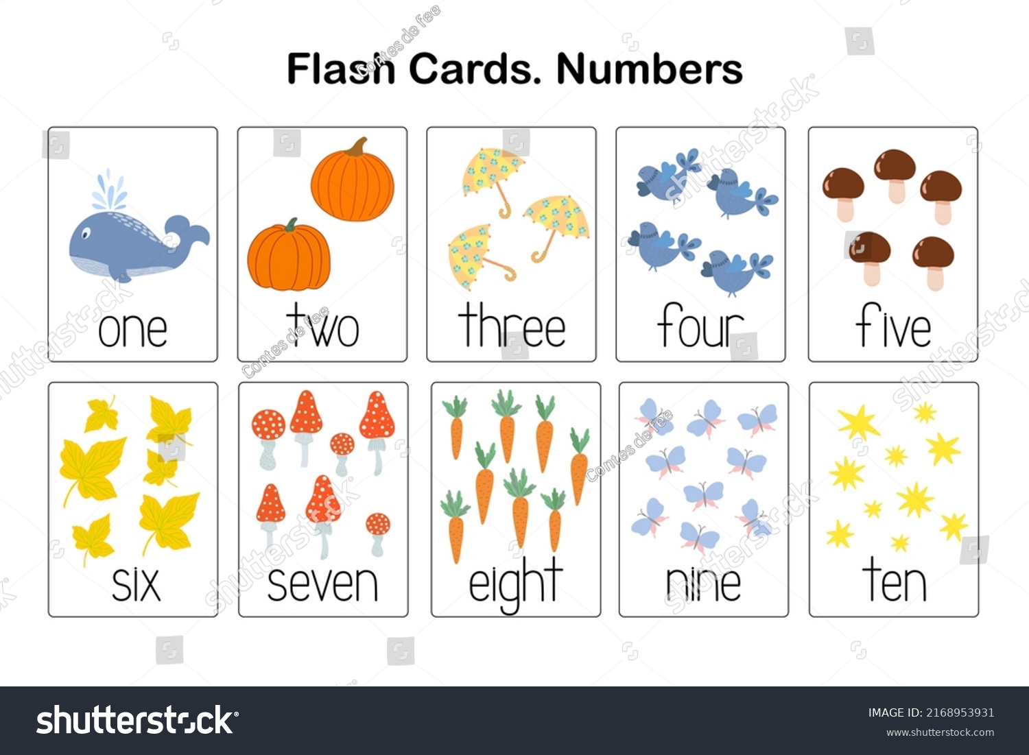 Numbers flash cards images stock photos d objects vectors