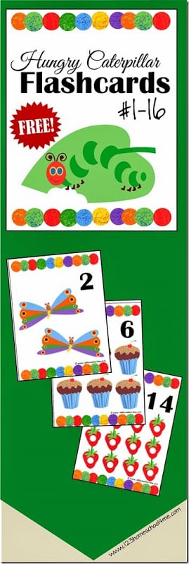 Ð free printable the very hungry caterpillar number flashcards