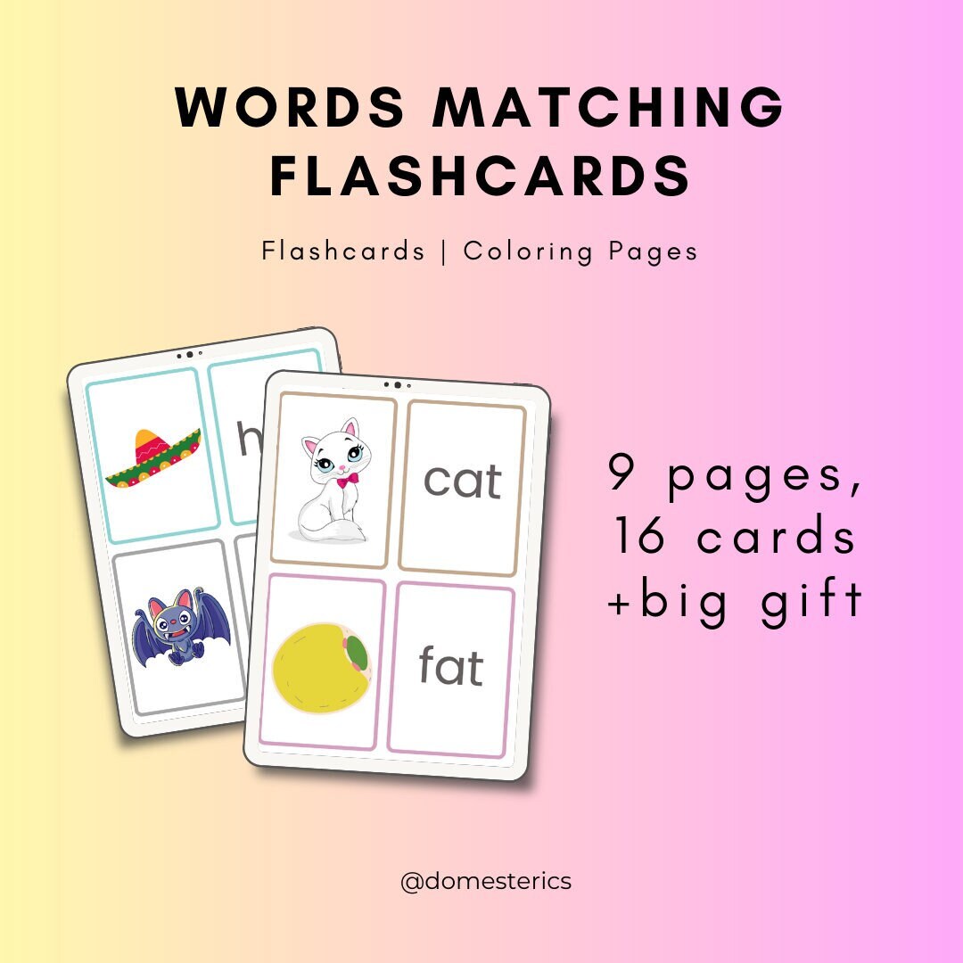 Words matching flashcards pages flashcards free