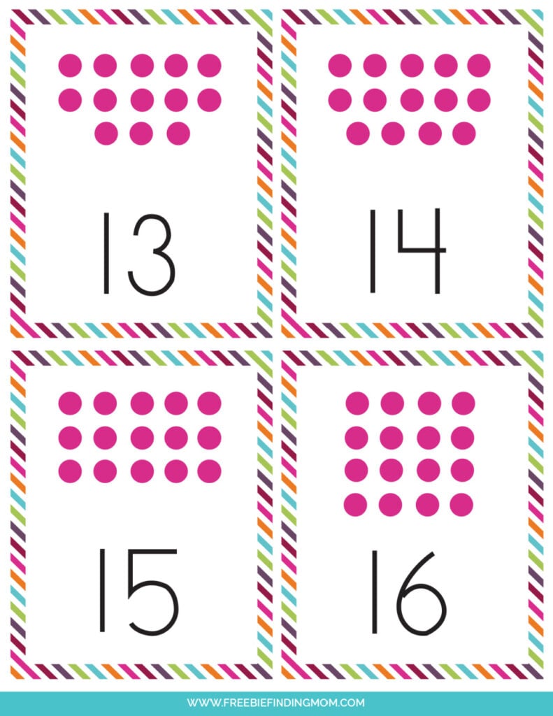 Free number flashcards printable