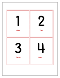 Number flashcards to with number names