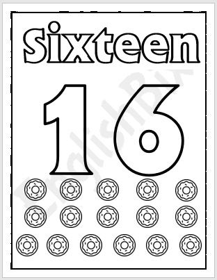 Number coloring page for kids