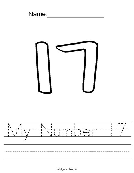 My number worksheet