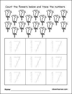 Number seventeen worksheets kindergarten math worksheets counting numbers preschool math activities preschool