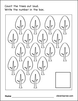 Number writing counting and identification printable worksheets for children