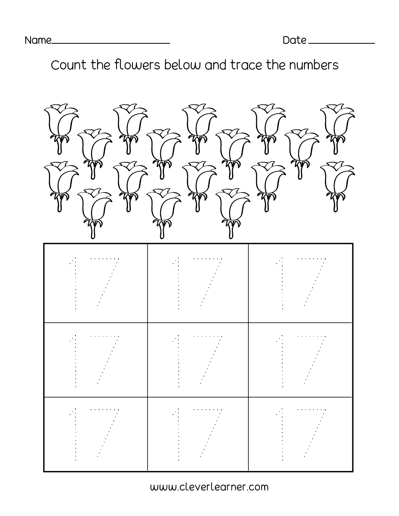 Number writing counting and identification printable worksheets for children