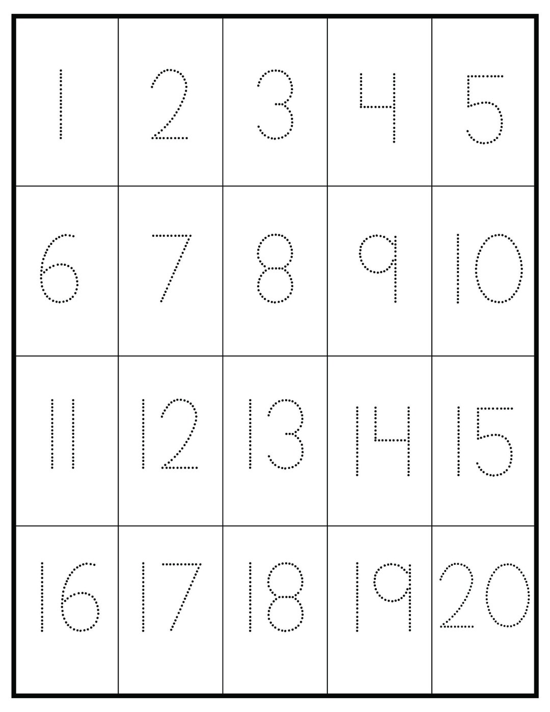 Number tracing practice