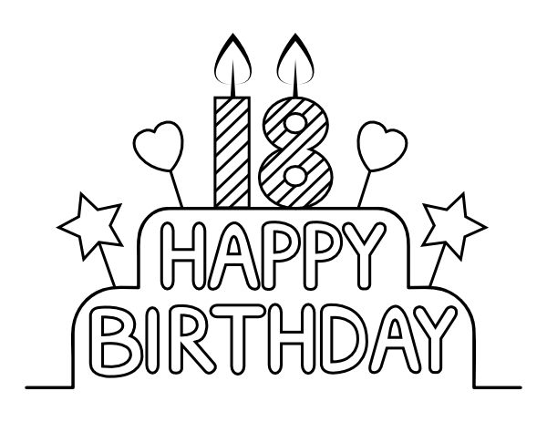 Printable th birthday cake coloring page