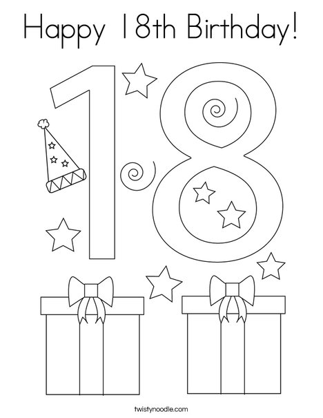 Happy th birthday coloring page