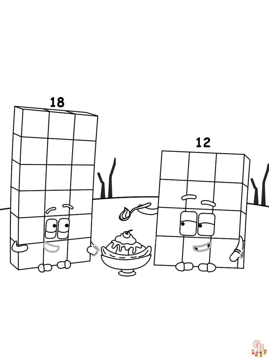 Numberblocks coloring pages easy fun for kids