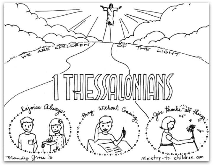 Thessalonians bible book coloring page