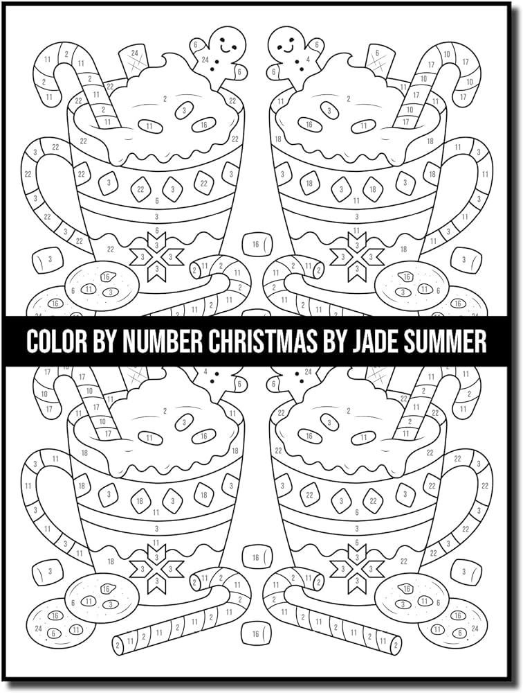 Color by number christmas an adult coloring book with fun easy and relaxing coloring pages color by number coloring books summer jade books