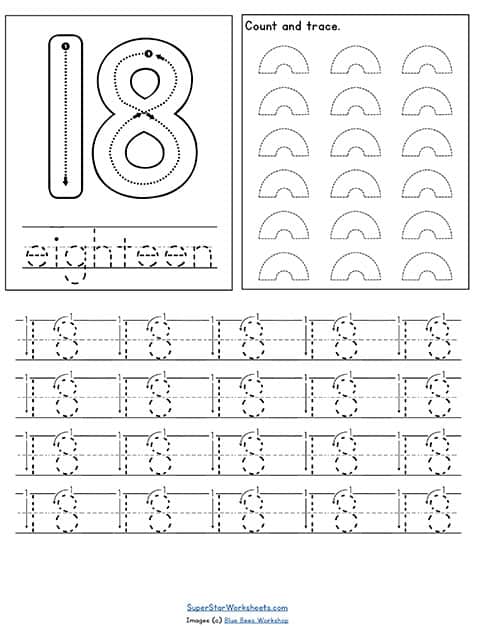 Number handwriting worksheets