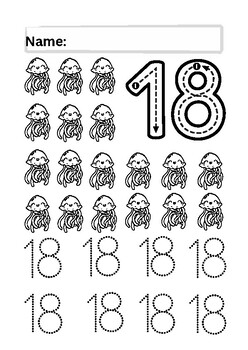 Tracing sheet for number by fort and joy teaching tpt