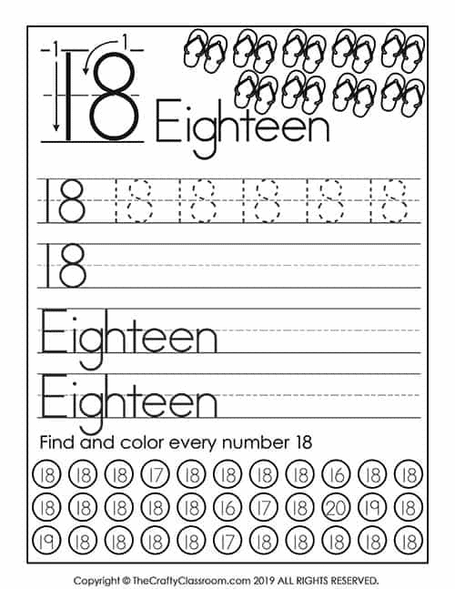 Preschool number worksheets