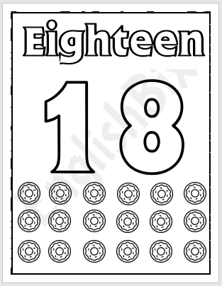 Number coloring page for kids