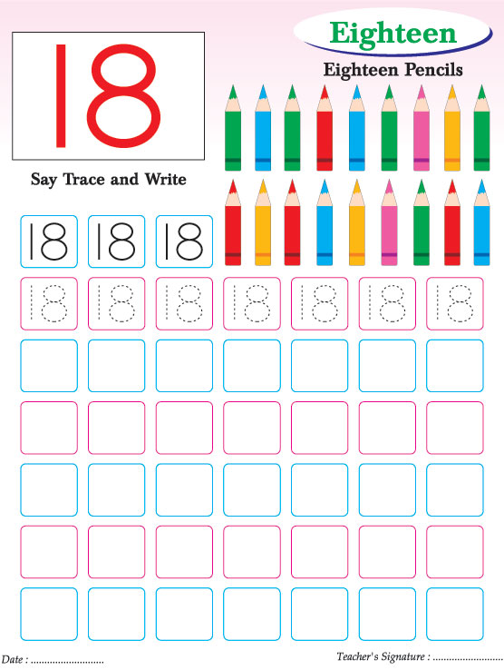 Numbers writing practice worksheet