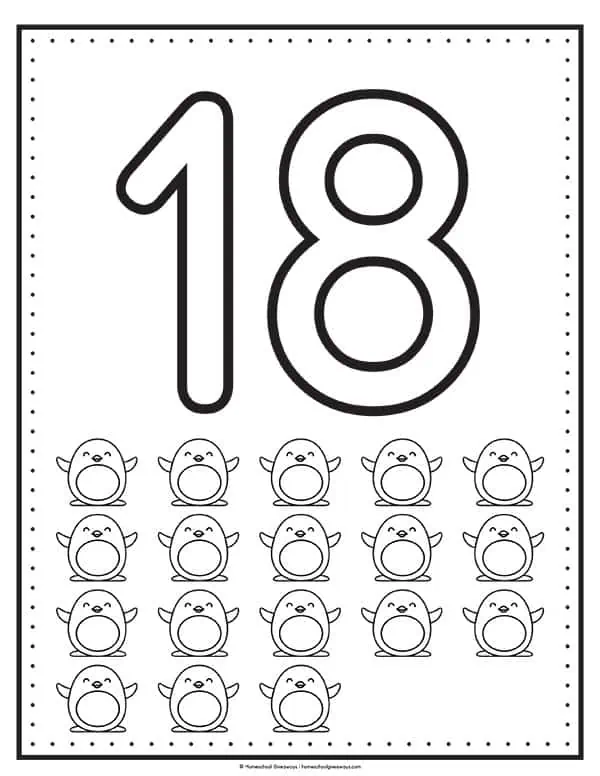 Printable number coloring pages for early learners