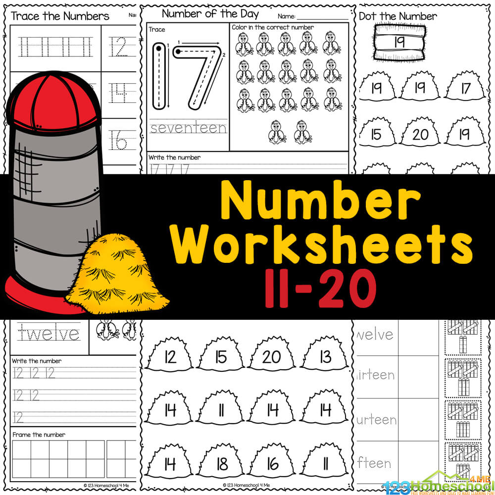 Free printable number worksheets