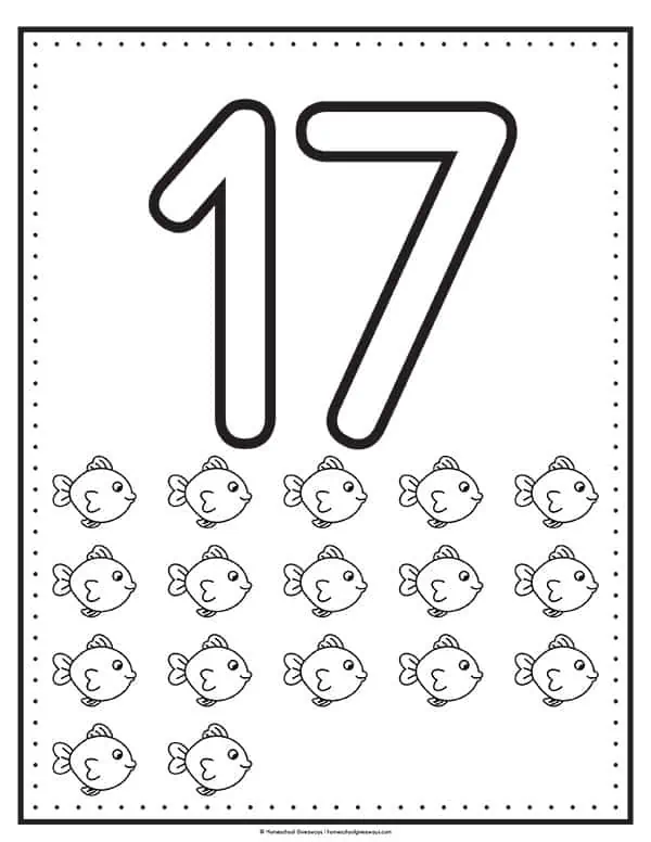 Printable number coloring pages for early learners