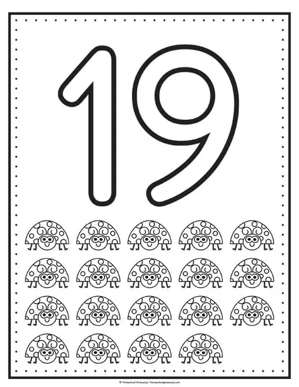 Printable number coloring pages for early learners