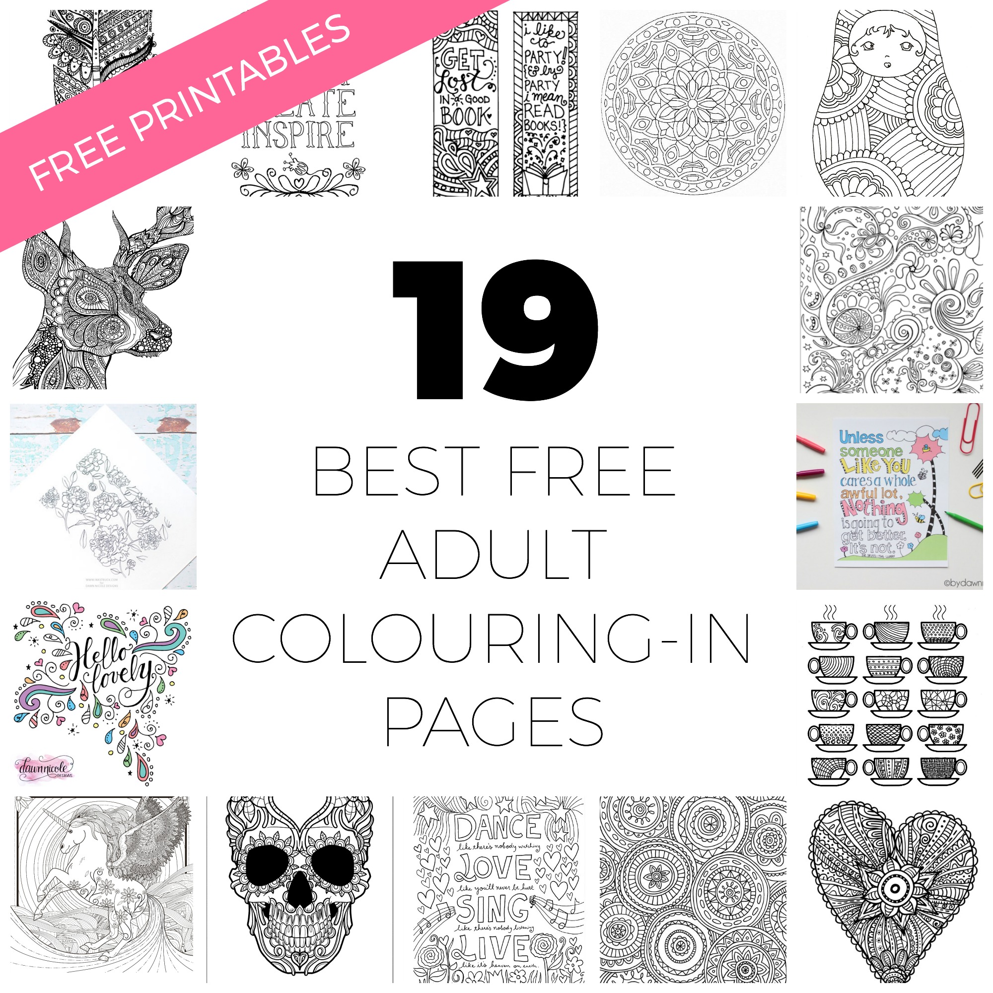 Of the best adult colouring pages free printables for everyone