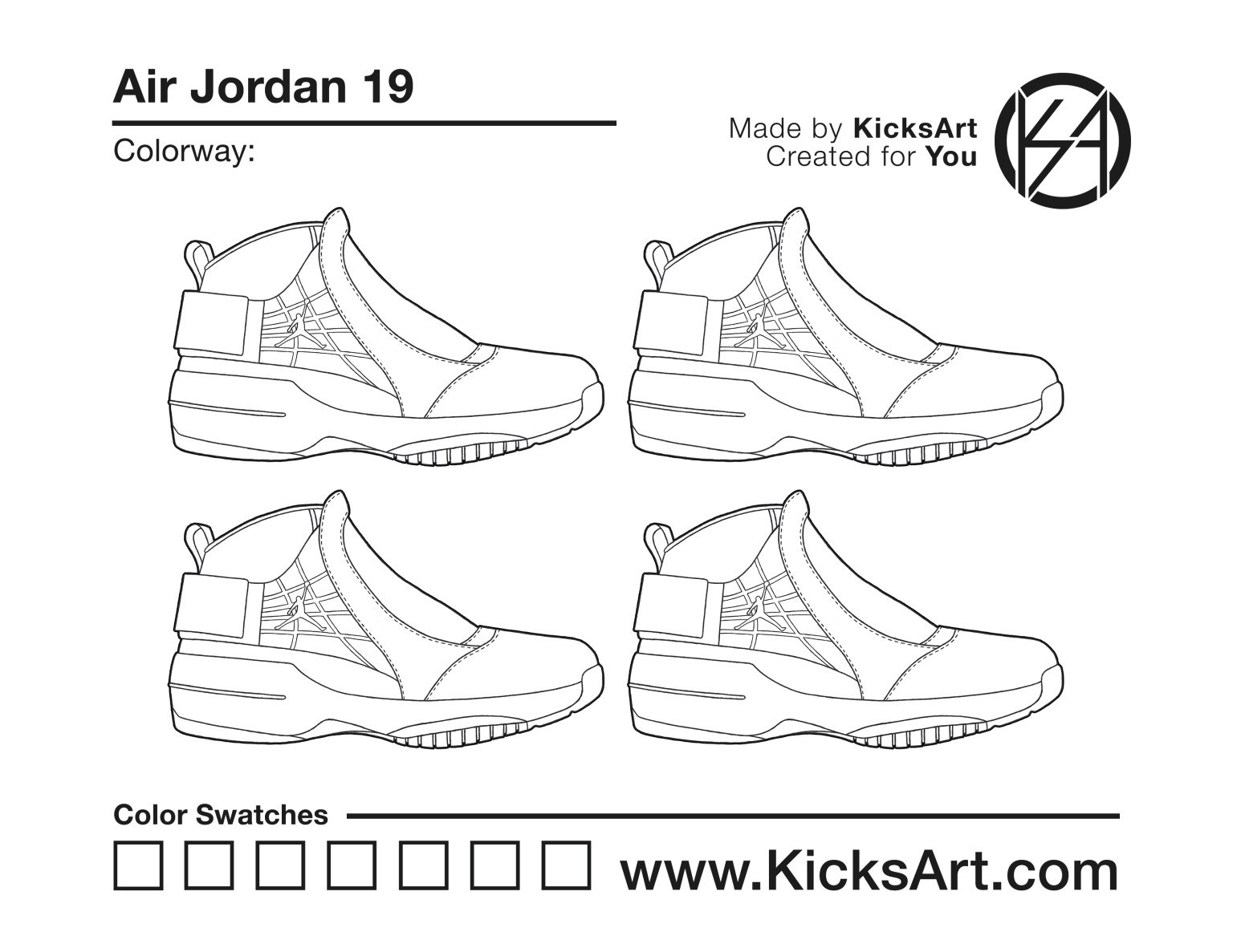 Air jordan sneaker coloring pages