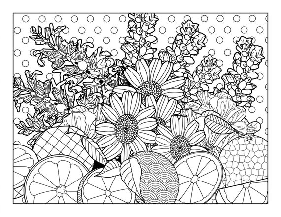Lavender coloring pages for adults printable coloring pages instant download pdf