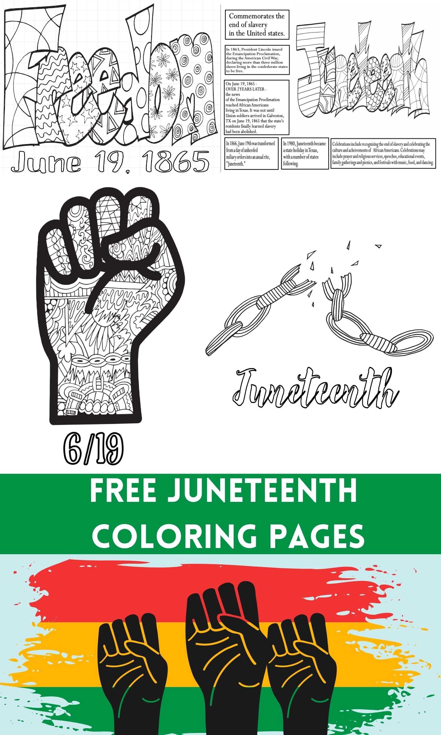 Free juneteenth coloring pages â stevie doodles