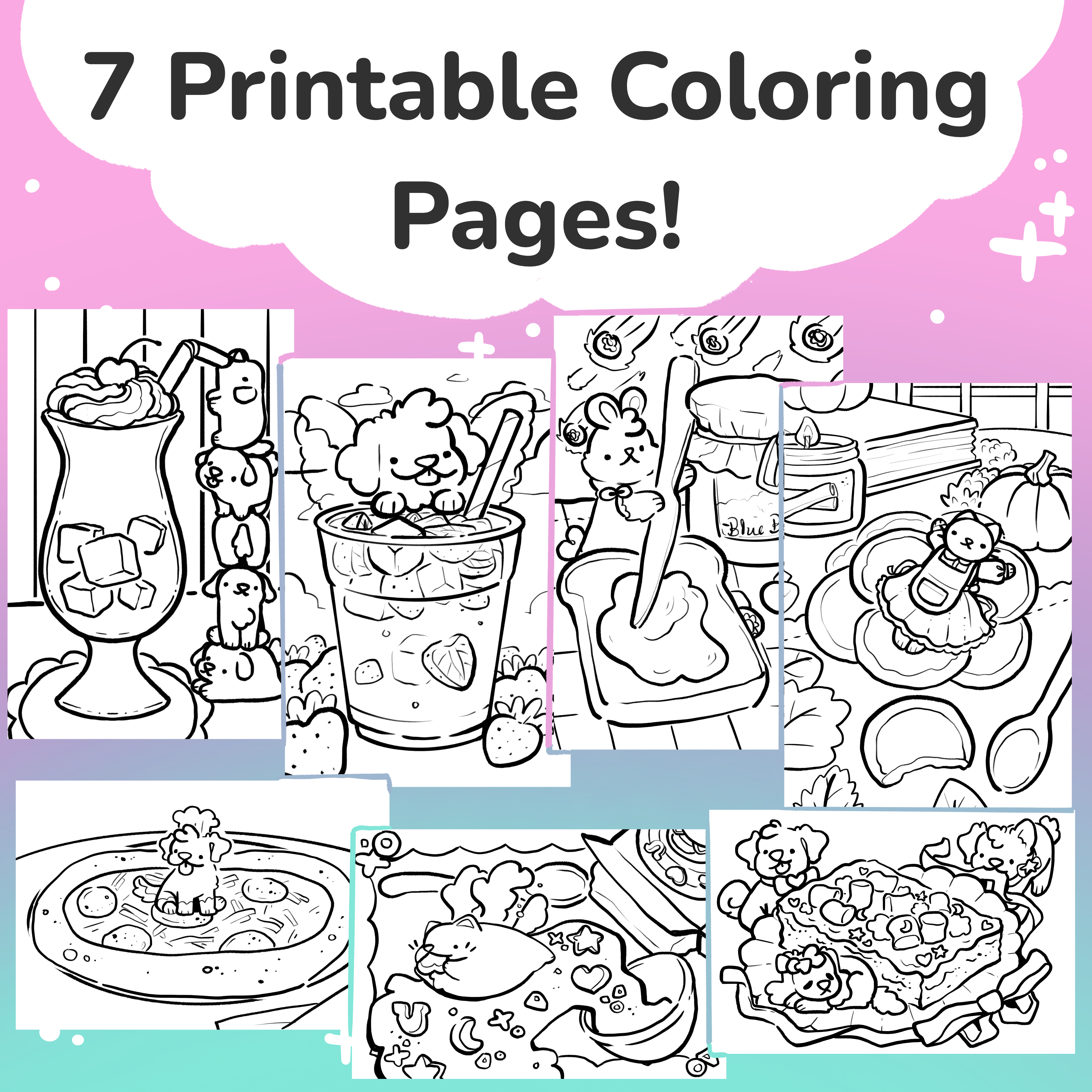 Digital download printable coloring pages