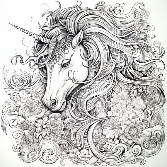 Coloring pages unicorns coloring pages digital download printable coloring pages coloring pictures to print