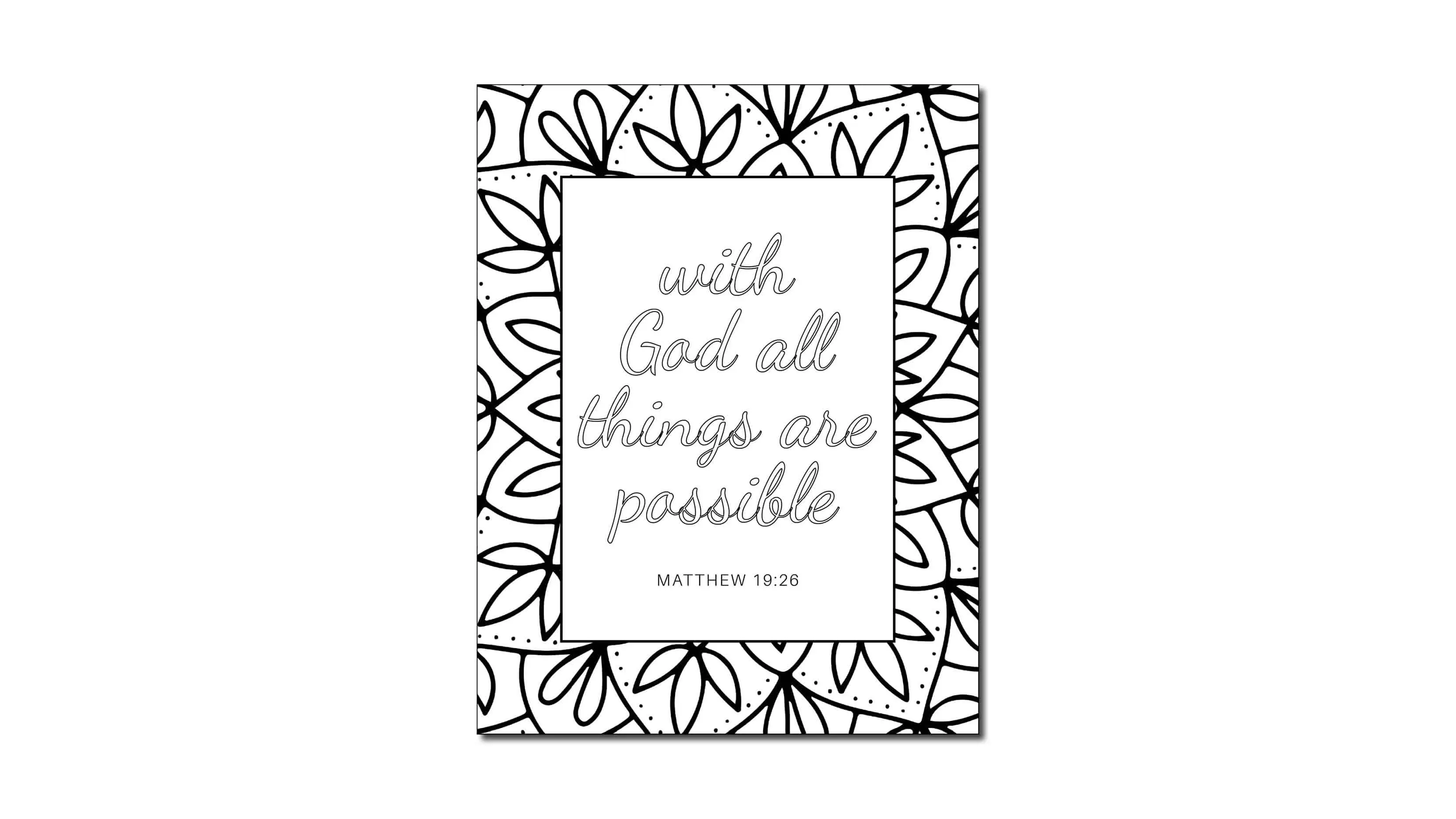 All things are possible printable coloring page