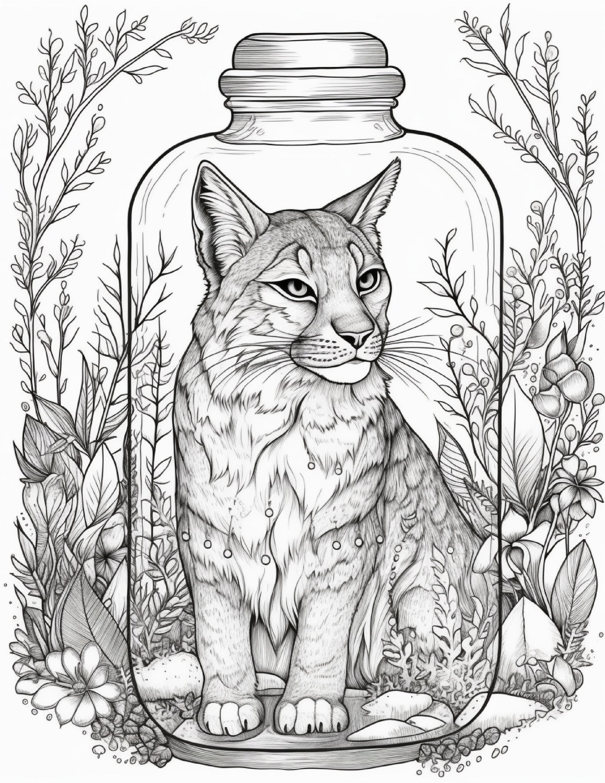 Life inside jar printable coloring pages for adults grayscale colo â coloring